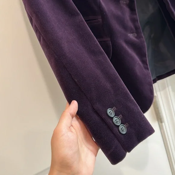 J Crew plum velvet blazer size 0 - Picture 4 of 5